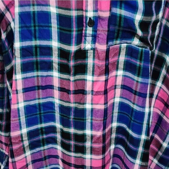 Lane Bryant pink and blue plaid high low tunic Shirt plus size 24 new!!! - Picture 7 of 12